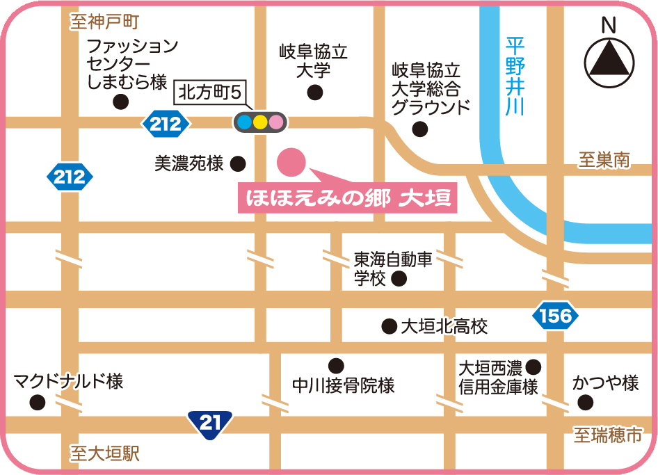 ほほえみの郷 大垣の地図